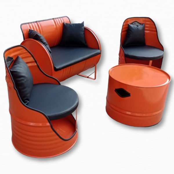 turuncu renk varil koltuk takımı